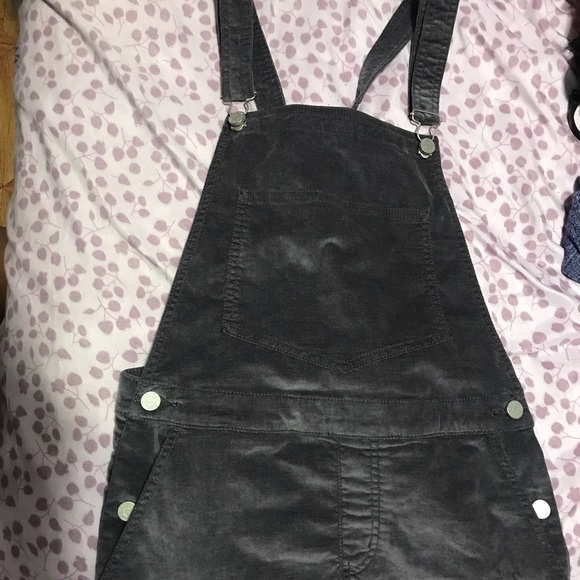 purple overall skirt